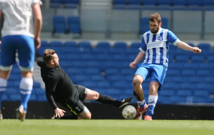 Framed Print : Play on the Pitch: Brighton & Hove Albion at American Express Community Stadium (April 28, 2015) Framed Print : Play on the Pitch: Brighton & Hove Albion at American Express Community Stadium (April 28, 2015)