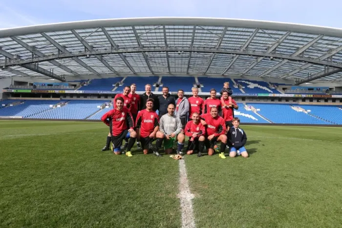Framed Print : Play on the Pitch: Brighton & Hove Albion at American Express Community Stadium (April 28, 2015) Framed Print : Play on the Pitch: Brighton & Hove Albion at American Express Community Stadium (April 28, 2015)