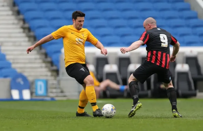 Framed Print : Play on the Pitch: Brighton & Hove Albion at American Express Community Stadium (April 29, 2015)