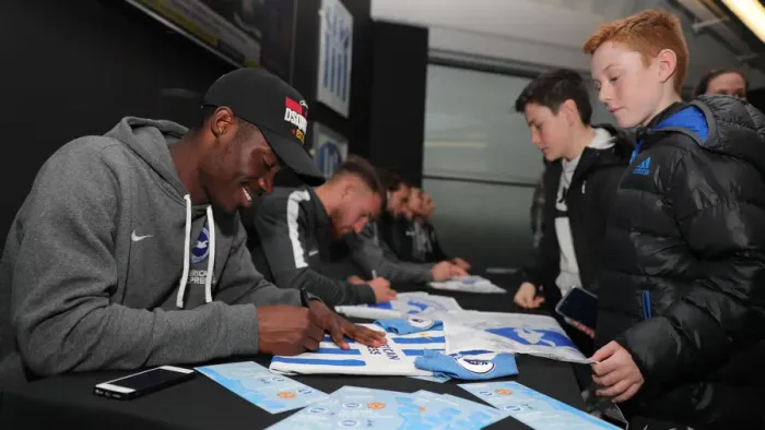 Framed Print : Player Signing Session at American Express Community Stadium, Brighton & Hove Albion FC (18FEB20)