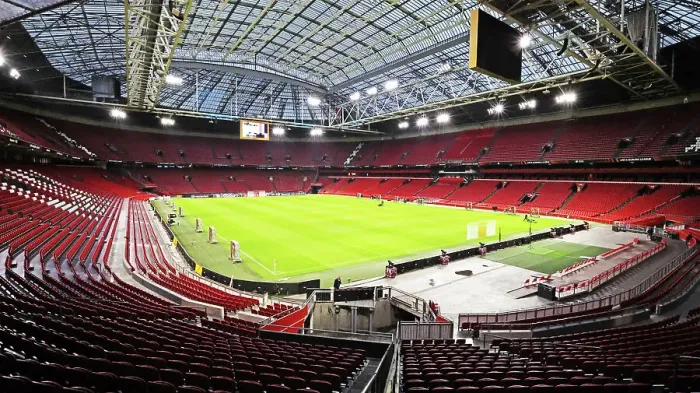 Framed Print : Pre-Match Build-Up: Ajax vs. Brighton & Hove Albion in Europa League (05OCT23) - Johan Cruyff Arena: The Thrill Before the Clash Framed Print : Pre-Match Build-Up: Ajax vs. Brighton & Hove Albion in Europa League (05OCT23) - Johan Cruyff Arena: The Thrill Before the Clash