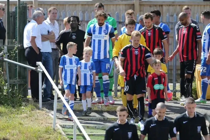 Framed Print : Pre-Season Battle: Lewes vs. Brighton and Hove Albion at The Dripping Pan (18.07.2015) Framed Print : Pre-Season Battle: Lewes vs. Brighton and Hove Albion at The Dripping Pan (18.07.2015)