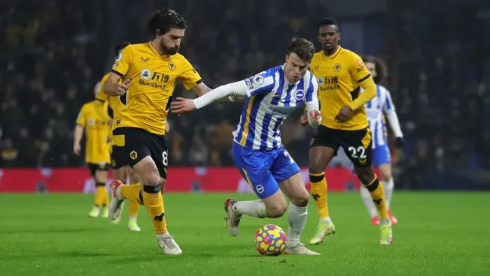 Framed Print : Premier League Clash: Brighton & Hove Albion vs. Wolverhampton Wanderers (15DEC21) - American Express Community Stadium Framed Print : Premier League Clash: Brighton & Hove Albion vs. Wolverhampton Wanderers (15DEC21) - American Express Community Stadium
