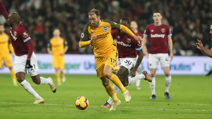 Framed Print : Premier League Clash: West Ham United vs. Brighton and Hove Albion at The London Stadium (2nd January 2019) Framed Print : Premier League Clash: West Ham United vs. Brighton and Hove Albion at The London Stadium (2nd January 2019)