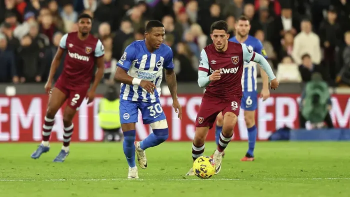 Framed Print : Premier League Clash: West Ham United vs. Brighton and Hove Albion - A Battle at London Stadium (2nd January 2024) Framed Print : Premier League Clash: West Ham United vs. Brighton and Hove Albion - A Battle at London Stadium (2nd January 2024)