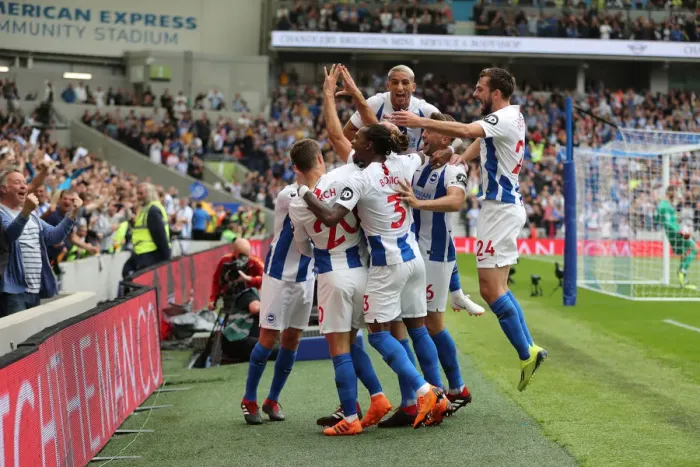 Framed Print : Premier League Showdown: Brighton & Hove Albion vs Manchester United (19th August 2018) - American Express Community Stadium Framed Print : Premier League Showdown: Brighton & Hove Albion vs Manchester United (19th August 2018) - American Express Community Stadium
