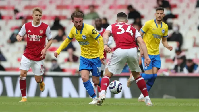 Framed Print : Premier League Showdown: Arsenal vs. Brighton & Hove Albion (23MAY21) - Intense Match Action