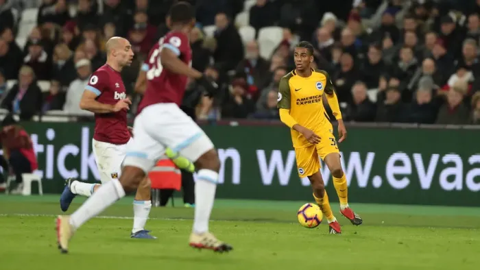 Framed Print : Premier League Showdown: Brighton and Hove Albion vs. West Ham United at The London Stadium (02JAN19)