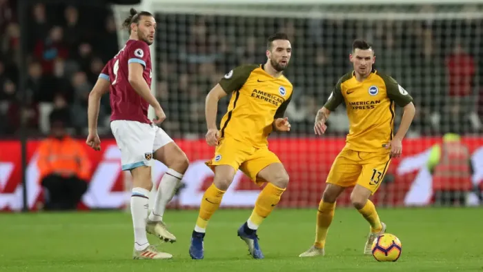 Framed Print : Premier League Showdown: Brighton and Hove Albion vs. West Ham United at The London Stadium (02JAN19)