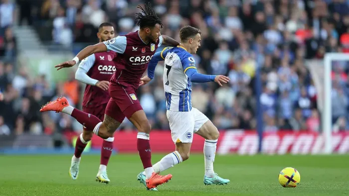 Framed Print : Premier League Showdown: Brighton vs. Aston Villa (13NOV22) - Intense Match Action at American Express Community Stadium Framed Print : Premier League Showdown: Brighton vs. Aston Villa (13NOV22) - Intense Match Action at American Express Community Stadium