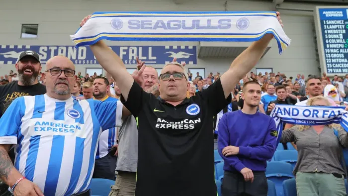 Framed Print : Premier League Showdown: Brighton vs Leeds (27-Aug-22) - Battle at American Express Community Stadium