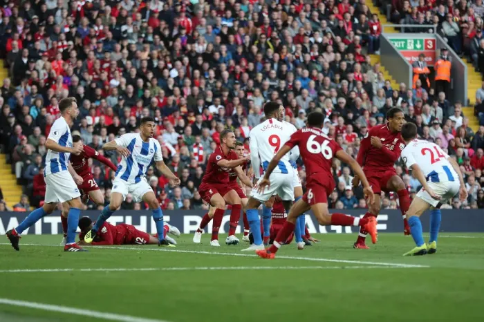 Framed Print : Premier League Showdown: Liverpool vs. Brighton and Hove Albion at Anfield (25AUG18) Framed Print : Premier League Showdown: Liverpool vs. Brighton and Hove Albion at Anfield (25AUG18)