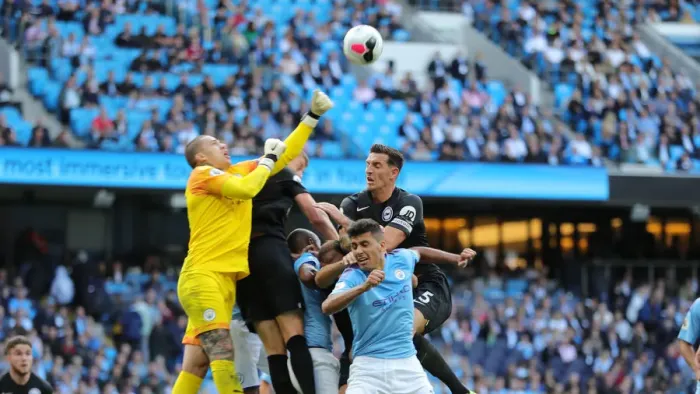 Framed Print : Premier League Showdown: Manchester City vs. Brighton and Hove Albion at Etihad Stadium (31AUG19)
