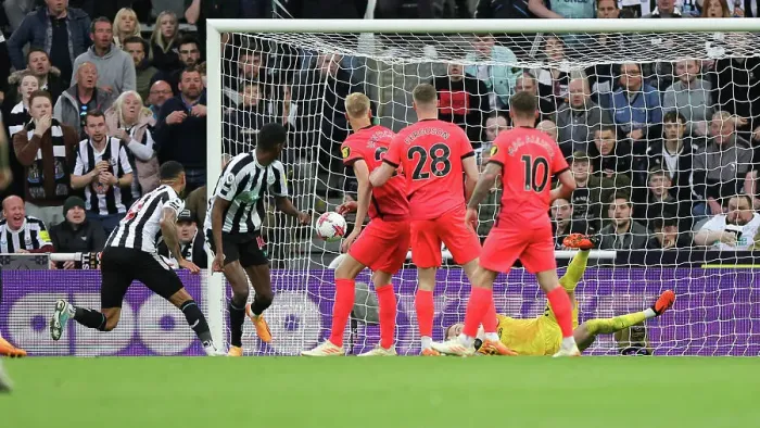 Framed Print : Premier League Showdown: Newcastle United vs. Brighton & Hove Albion (18MAY23) - Intense Action on the Field Framed Print : Premier League Showdown: Newcastle United vs. Brighton & Hove Albion (18MAY23) - Intense Action on the Field