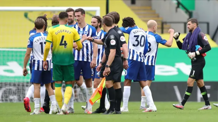 Framed Print : Premier League Showdown: Norwich City vs. Brighton & Hove Albion at Carrow Road (04JUL20)