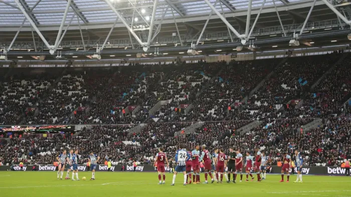 Framed Print : Premier League Showdown: West Ham United vs. Brighton and Hove Albion - 1st February 2020 (London Stadium) Framed Print : Premier League Showdown: West Ham United vs. Brighton and Hove Albion - 1st February 2020 (London Stadium)