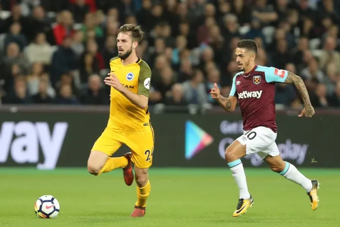 Framed Print : Propper vs. Lanzini: Intense Midfield Battle in West Ham United vs. Brighton and Hove Albion (20OCT17) Framed Print : Propper vs. Lanzini: Intense Midfield Battle in West Ham United vs. Brighton and Hove Albion (20OCT17)