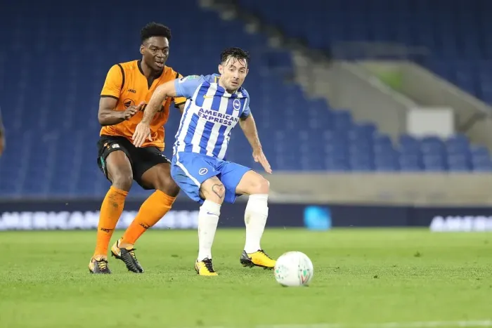 Framed Print : Richie Towell Scores for Brighton and Hove Albion against Barnet in EFL Cup (22AUG17) Framed Print : Richie Towell Scores for Brighton and Hove Albion against Barnet in EFL Cup (22AUG17)