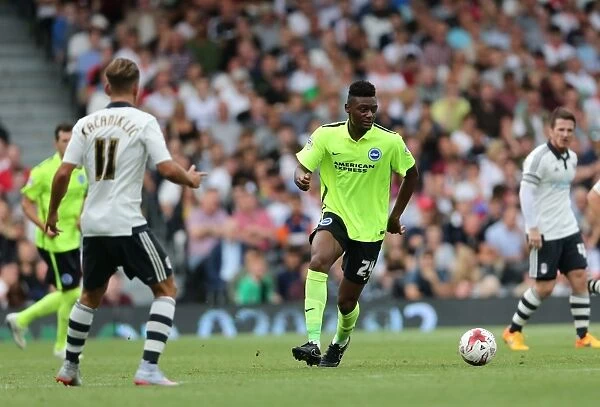 Rohan Ince in Action: Fulham vs. Brighton and Hove Albion, Sky Bet Championship 2015 - Central Midfielder's Performance at Craven Cottage