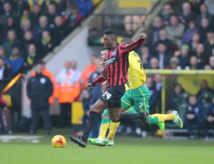 Framed Print : Rohan Ince in Action: Norwich City vs. Brighton and Hove Albion, Carrow Road, November 2014
