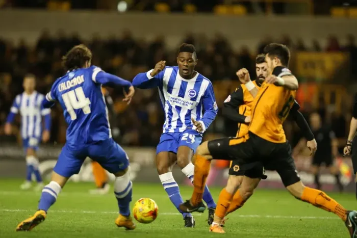 Framed Print : Rohan Ince in Action: Wolverhampton Wanderers vs. Brighton and Hove Albion, Sky Bet Championship, Molineux, 2014 Framed Print : Rohan Ince in Action: Wolverhampton Wanderers vs. Brighton and Hove Albion, Sky Bet Championship, Molineux, 2014