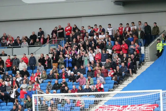 Framed Print : Rotherham Fans at American Express Community Stadium during SkyBet Championship Match against Brighton & Hove Albion (25th October 2014) Framed Print : Rotherham Fans at American Express Community Stadium during SkyBet Championship Match against Brighton & Hove Albion (25th October 2014)