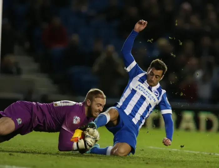 Framed Print : Sam Baldock in Action: Brighton and Hove Albion vs. Wigan Athletic, Sky Bet Championship, American Express Community Stadium (Nov. 8, 2014) Framed Print : Sam Baldock in Action: Brighton and Hove Albion vs. Wigan Athletic, Sky Bet Championship, American Express Community Stadium (Nov. 8, 2014)
