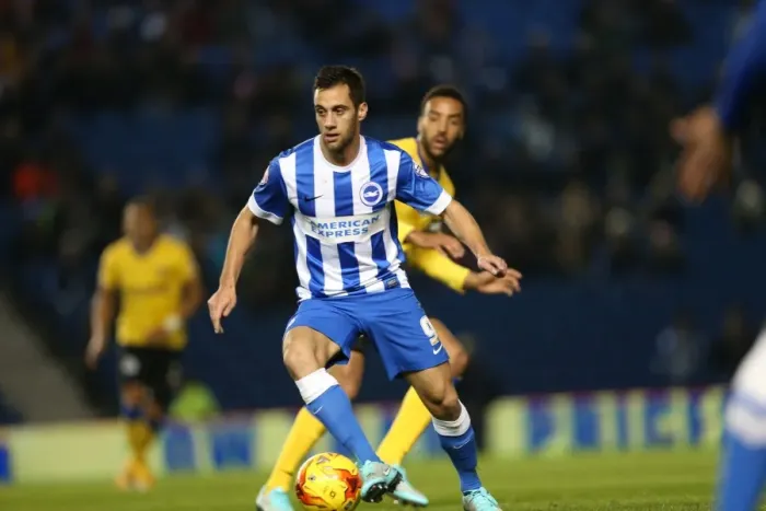 Framed Print : Sam Baldock in Action: Brighton & Hove Albion vs Wigan Athletic (November 2014) Framed Print : Sam Baldock in Action: Brighton & Hove Albion vs Wigan Athletic (November 2014)