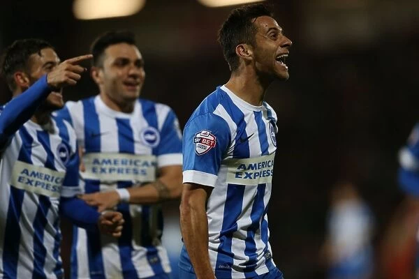 Sam Baldock Scores for Brighton and Hove Albion in SkyBet Championship Clash against Bournemouth, 1st November 2014
