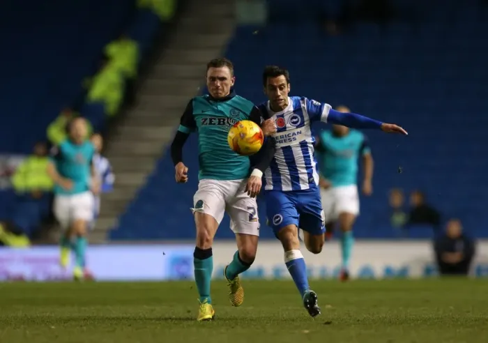 Framed Print : Sam Baldock Scores for Brighton & Hove Albion Against Wigan Athletic in Sky Bet Championship 2014 Framed Print : Sam Baldock Scores for Brighton & Hove Albion Against Wigan Athletic in Sky Bet Championship 2014