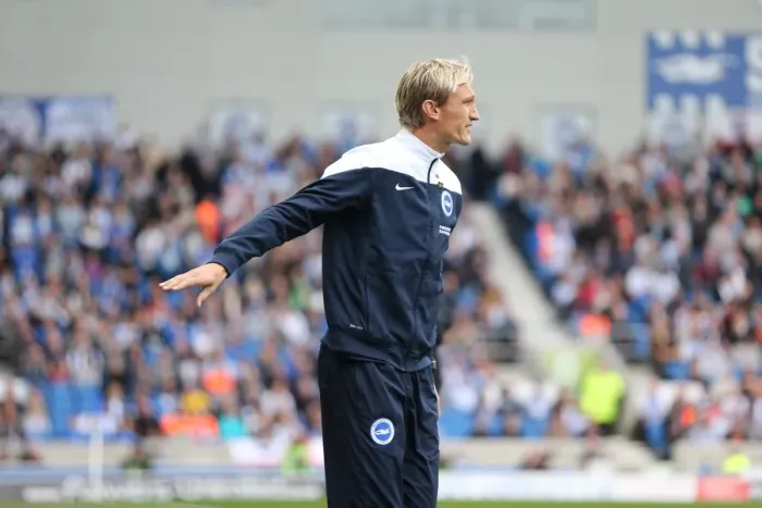 Framed Print : Sami Hyypia at American Express Community Stadium: Brighton & Hove Albion vs. Rotherham United, October 25, 2014 Framed Print : Sami Hyypia at American Express Community Stadium: Brighton & Hove Albion vs. Rotherham United, October 25, 2014