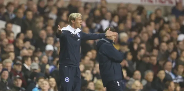 Framed Print : Sami Hyypia Leads Brighton and Hove Albion in Capital One Cup Clash against Tottenham Hotspur (October 2014)
