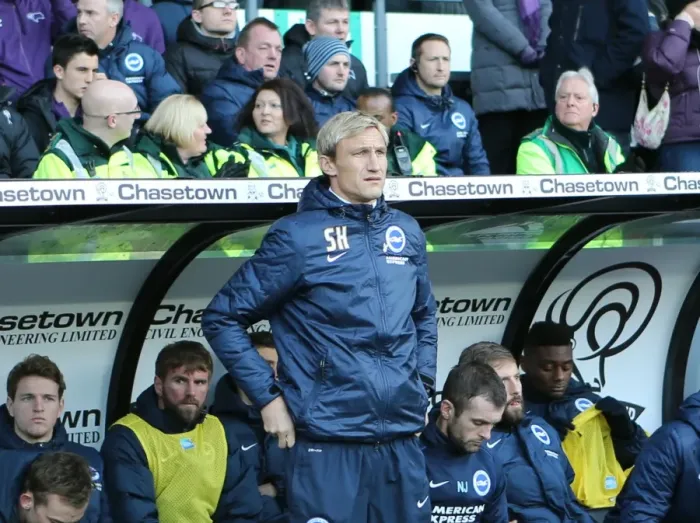 Framed Print : Sami Hyypia Leads Brighton and Hove Albion in Derby County Showdown, December 2014 Framed Print : Sami Hyypia Leads Brighton and Hove Albion in Derby County Showdown, December 2014