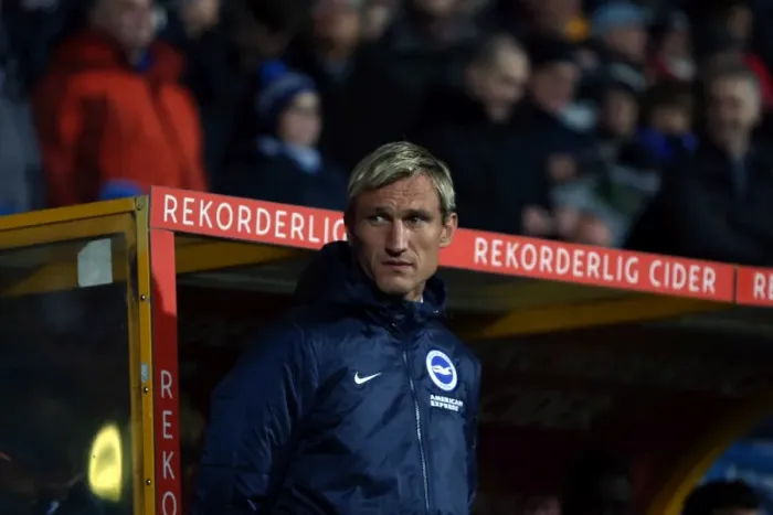 Framed Print : Sami Hyypia Leads Brighton and Hove Albion in Huddersfield Championship Clash, 21 October 2014 Framed Print : Sami Hyypia Leads Brighton and Hove Albion in Huddersfield Championship Clash, 21 October 2014