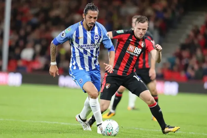 Framed Print : Schelotto vs. Smith: Intense Defensive Battle in Bournemouth vs. Brighton EFL Cup Clash (19SEP17) Framed Print : Schelotto vs. Smith: Intense Defensive Battle in Bournemouth vs. Brighton EFL Cup Clash (19SEP17)