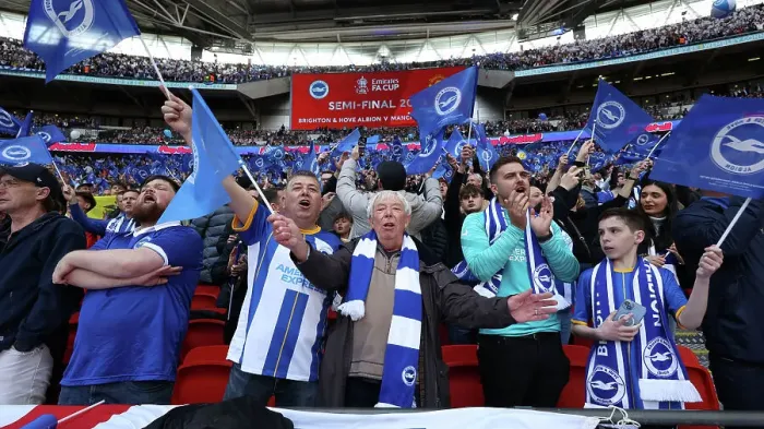 Framed Print : Sea of Albion: FA Cup Semi-Final at Wembley (23APR23) - Brighton and Hove Albion Fans Framed Print : Sea of Albion: FA Cup Semi-Final at Wembley (23APR23) - Brighton and Hove Albion Fans