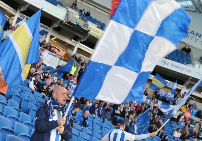 Framed Print : Sea of Colors: Brighton and Hove Albion Fans in Full Force (14APR15) Framed Print : Sea of Colors: Brighton and Hove Albion Fans in Full Force (14APR15)