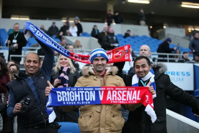 Framed Print : Sea of Passionate Fans: Brighton & Hove Albion vs. Arsenal FA Cup Showdown (25Jan15) Framed Print : Sea of Passionate Fans: Brighton & Hove Albion vs. Arsenal FA Cup Showdown (25Jan15)