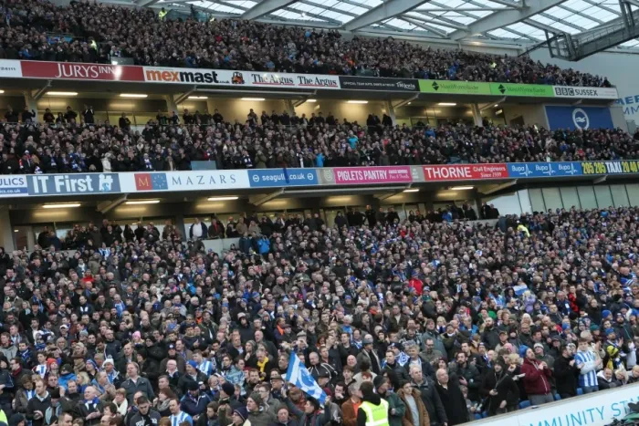 Framed Print : Sea of Passionate Fans: Brighton & Hove Albion vs. Arsenal FA Cup Showdown (25Jan15) Framed Print : Sea of Passionate Fans: Brighton & Hove Albion vs. Arsenal FA Cup Showdown (25Jan15)