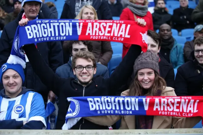 Framed Print : Sea of Passionate Fans: Brighton & Hove Albion vs Arsenal FA Cup Showdown (25Jan15) Framed Print : Sea of Passionate Fans: Brighton & Hove Albion vs Arsenal FA Cup Showdown (25Jan15)