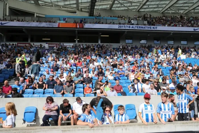 Framed Print : Sea of Supporters: Brighton and Hove Albion vs Atletico de Madrid at the American Express Community Stadium (06AUG17) Framed Print : Sea of Supporters: Brighton and Hove Albion vs Atletico de Madrid at the American Express Community Stadium (06AUG17)