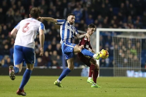 Shane Duffy in Action: Brighton & Hove Albion vs Ipswich Town, EFL Sky Bet Championship, 14 February 2017