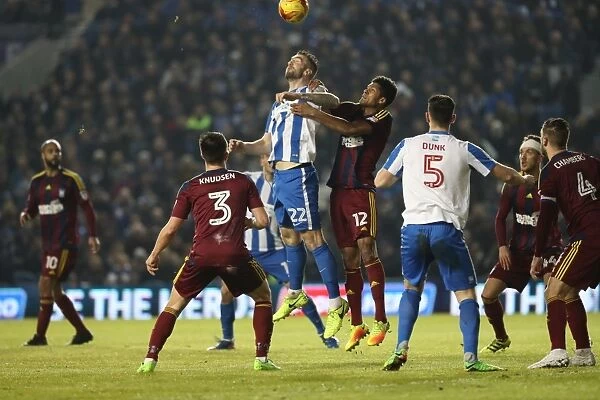 Shane Duffy in Action: Brighton & Hove Albion vs Ipswich Town, EFL Sky Bet Championship, 14 February 2017