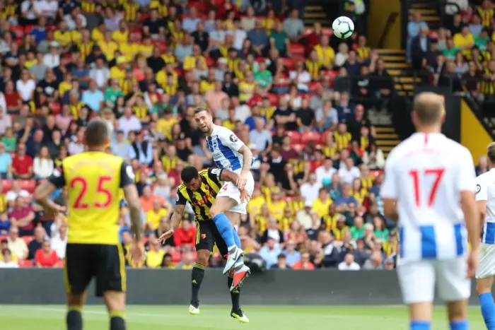 Framed Print : Shane Duffy Defends: Watford vs. Brighton & Hove Albion, Premier League (11AUG18) Framed Print : Shane Duffy Defends: Watford vs. Brighton & Hove Albion, Premier League (11AUG18)