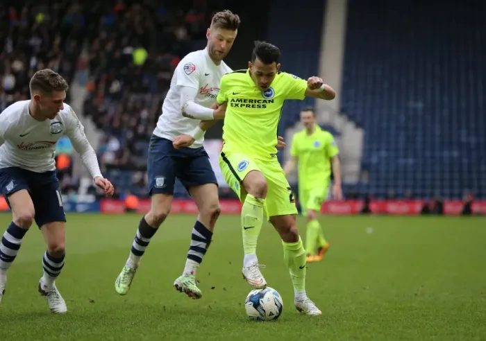 Framed Print : Sky Bet Championship Clash: Preston North End vs. Brighton and Hove Albion at Deepdale (05MAR16)