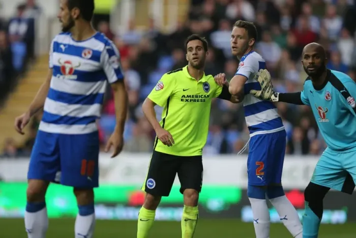 Framed Print : Sky Bet Championship Showdown: Reading vs. Brighton & Hove Albion at Madejski Stadium (31 October 2015)