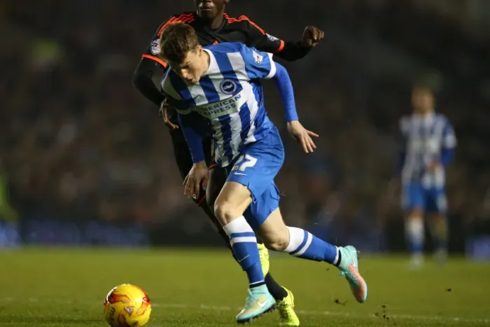 Framed Print : Solly March in Action: Brighton and Hove Albion vs. Fulham, American Express Community Stadium (29 November 2014) Framed Print : Solly March in Action: Brighton and Hove Albion vs. Fulham, American Express Community Stadium (29 November 2014)