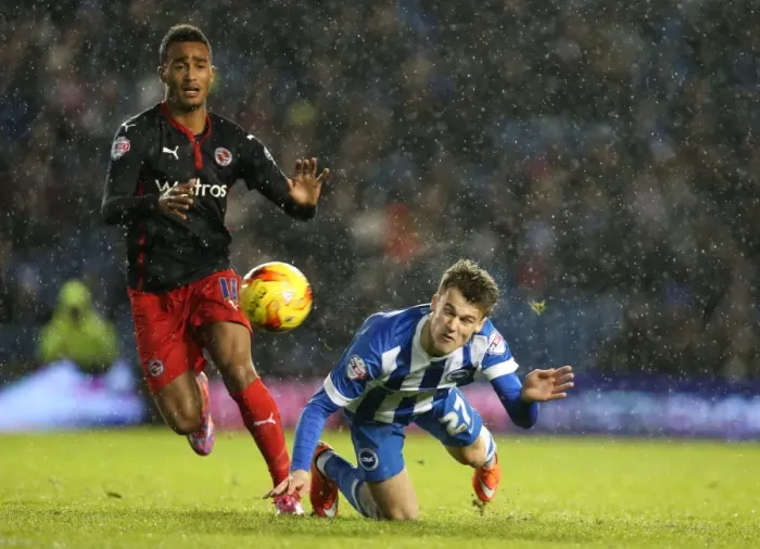 Framed Print : Solly March in Action: Brighton and Hove Albion vs. Reading, December 2014 Framed Print : Solly March in Action: Brighton and Hove Albion vs. Reading, December 2014