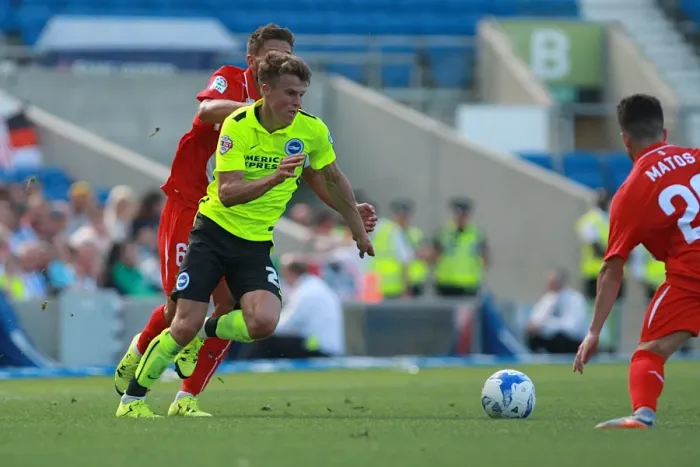 Framed Print : Solly March in Action: Brighton & Hove Albion vs Sevilla, 2015 Framed Print : Solly March in Action: Brighton & Hove Albion vs Sevilla, 2015