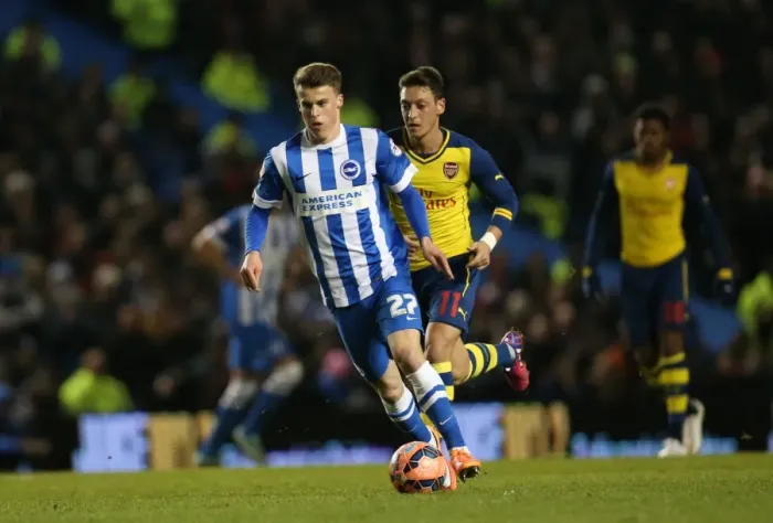 Framed Print : Solly March in Action: FA Cup 2015 - Brighton and Hove Albion vs. Arsenal Framed Print : Solly March in Action: FA Cup 2015 - Brighton and Hove Albion vs. Arsenal
